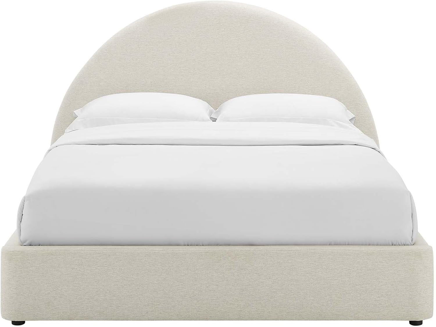 Modway Keynote King Upholstered Platform Bed | Curved Alabaster Velvet Cloud Frame
