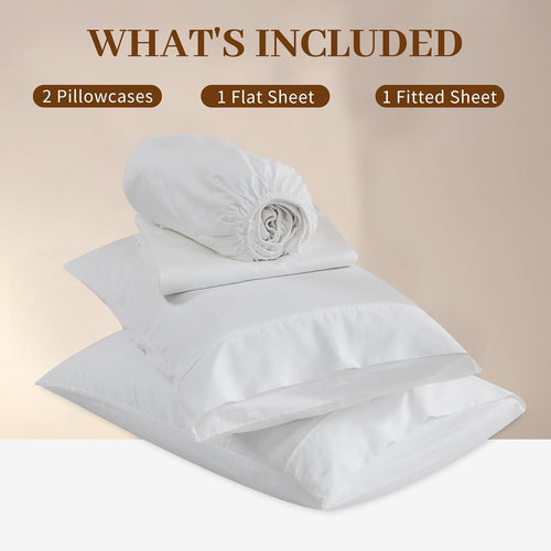 Bedlifes 1000 Thread Count Egyptian Cotton Sheets – Queen Size | Cooling Luxury Hotel Bedding Set (White)