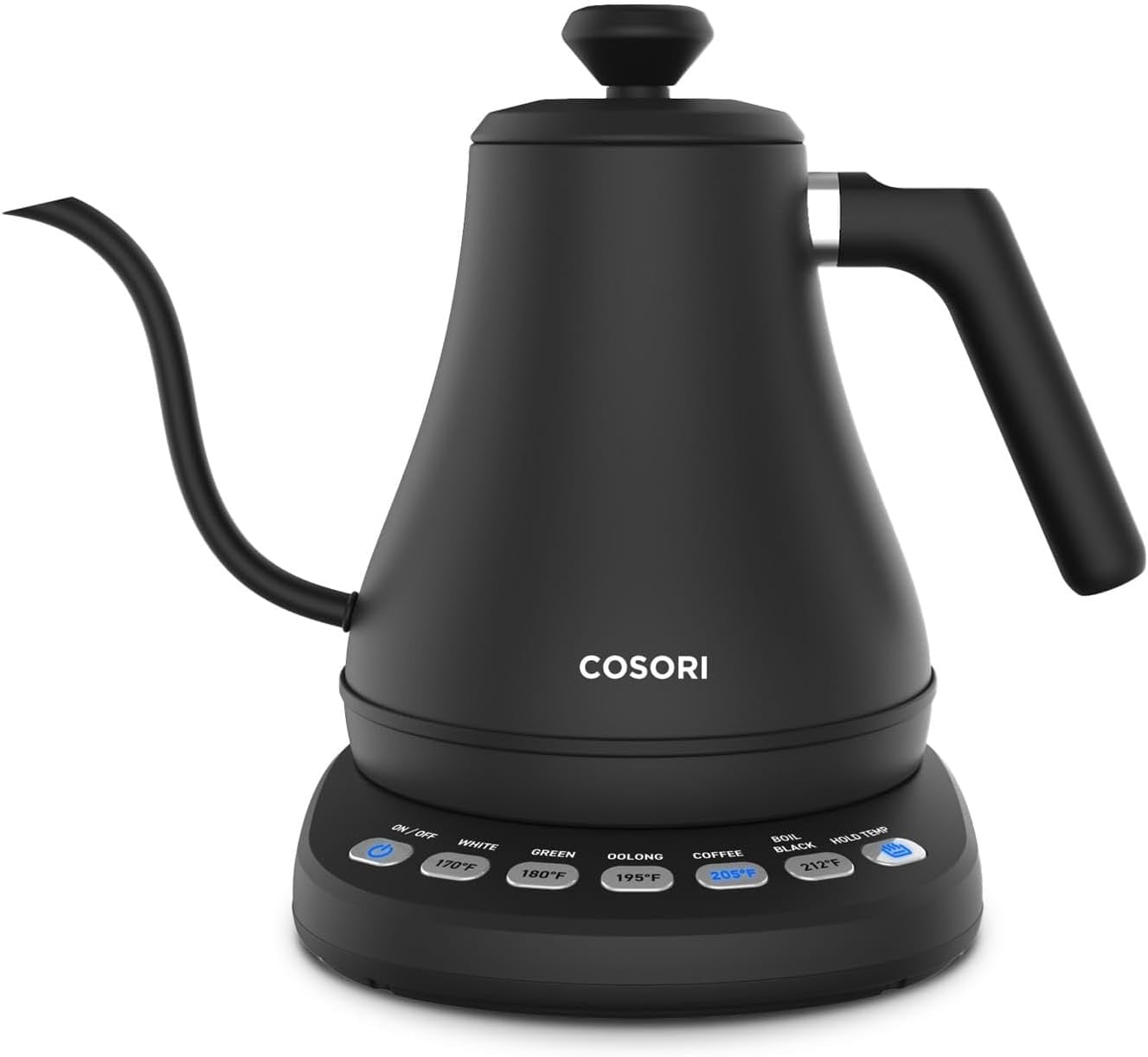 COSORI Electric Gooseneck Kettle with 5 Temperature Presets | 1200W Stainless Steel Pour-Over Coffee & Tea Kettle (0.8L)