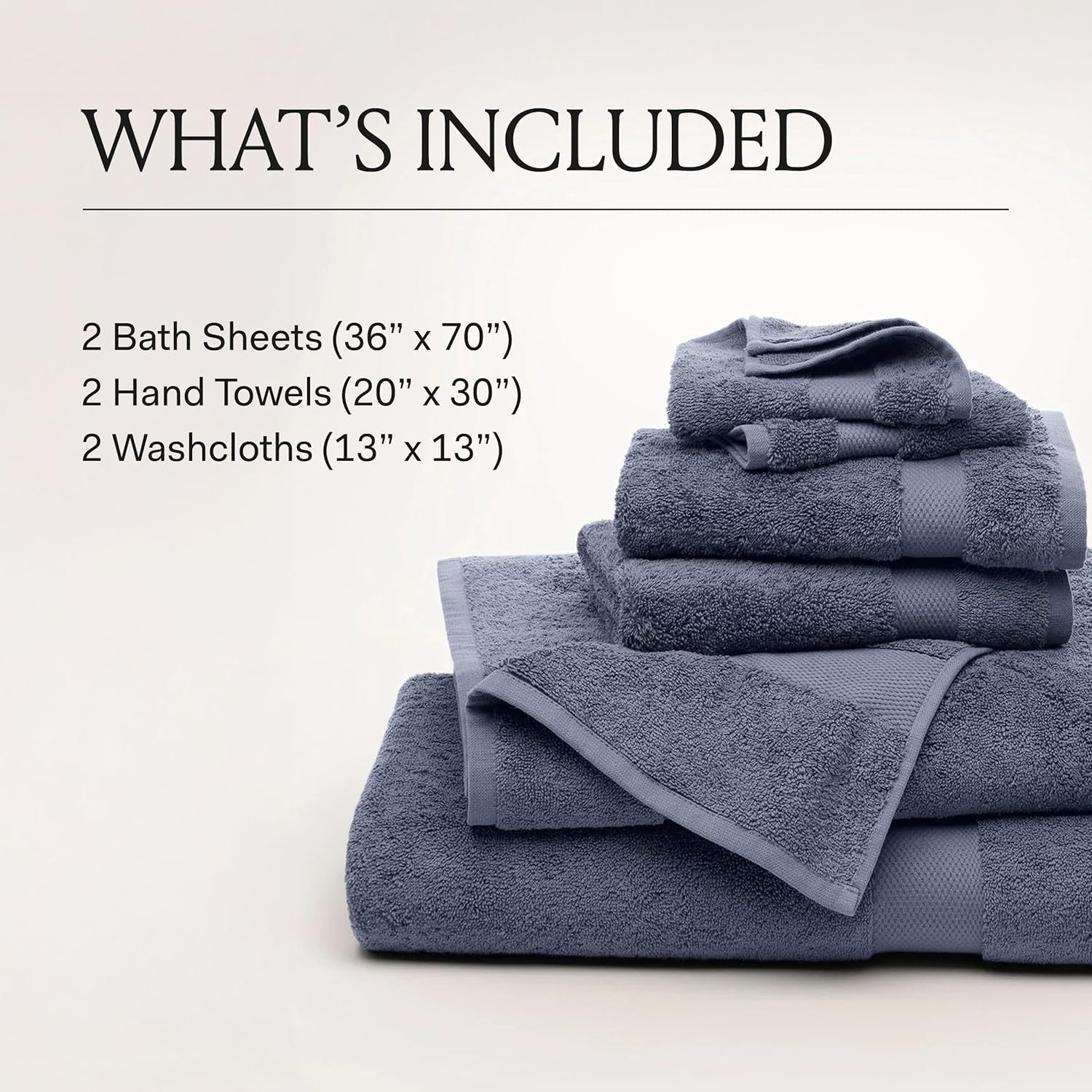 BOLL & BRANCH Plush Bath Sheet Set | 6-Piece White 100% Organic Cotton Luxury Towel Collection