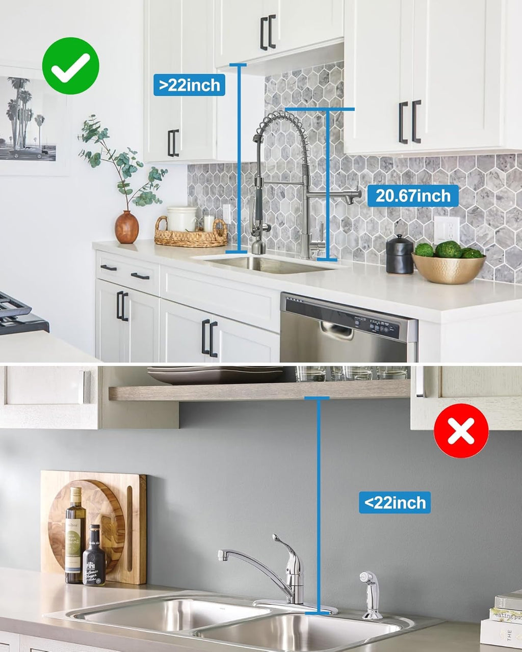 Fapully Commercial Pull-Down Kitchen Faucet | Brushed Nickel High-Arc Faucet with LED Light