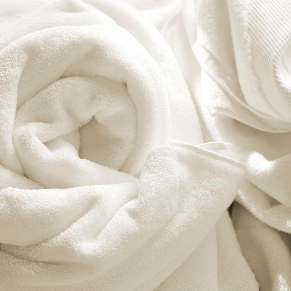 BOLL & BRANCH Plush Bath Sheet Set | 6-Piece White 100% Organic Cotton Luxury Towel Collection