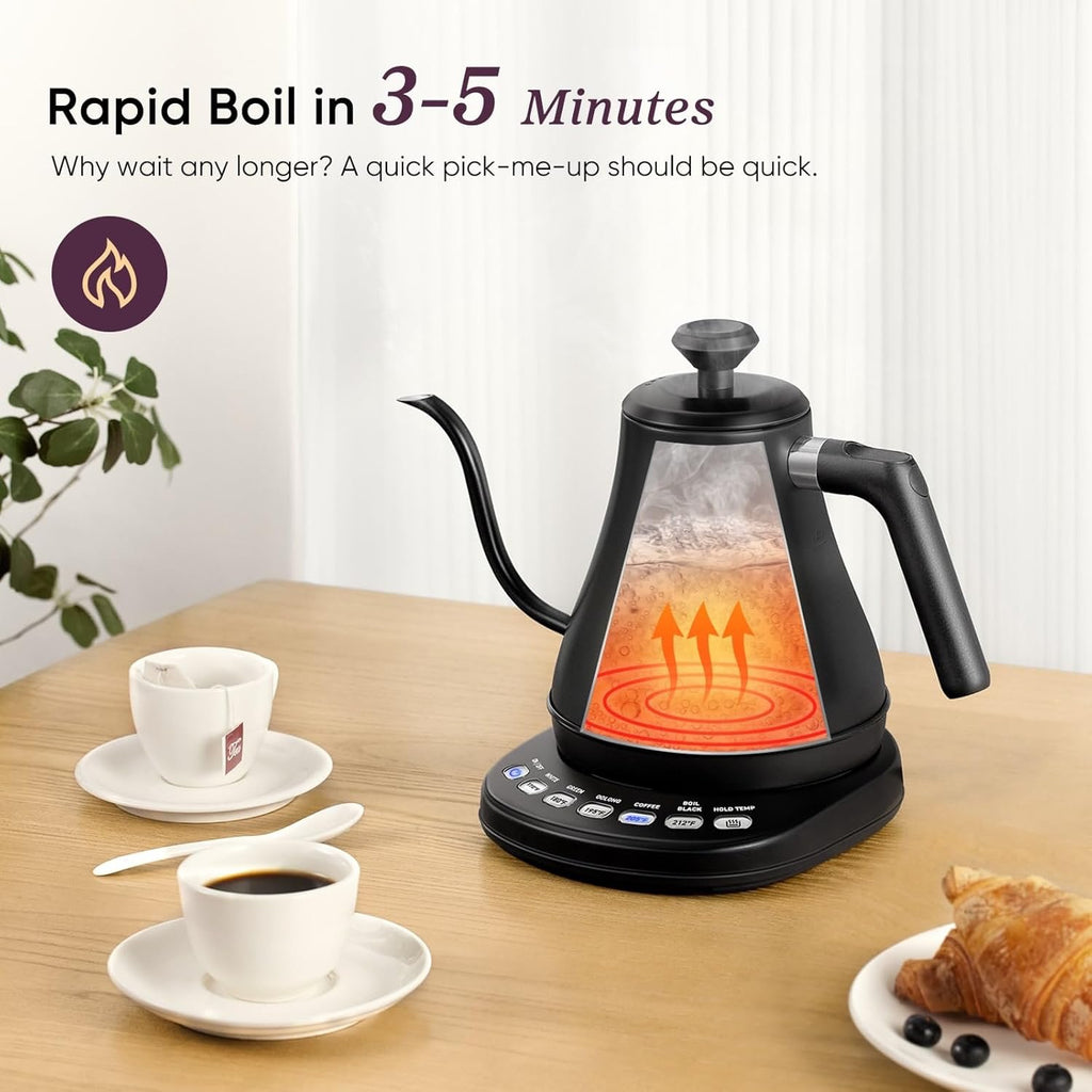 COSORI Electric Gooseneck Kettle with 5 Temperature Presets | 1200W Stainless Steel Pour-Over Coffee & Tea Kettle (0.8L)