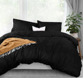 Utopia Bedding Full Size Duvet Cover Set (3-Piece) | Zipper Closure Comforter Cover with Pillow Shams – Black