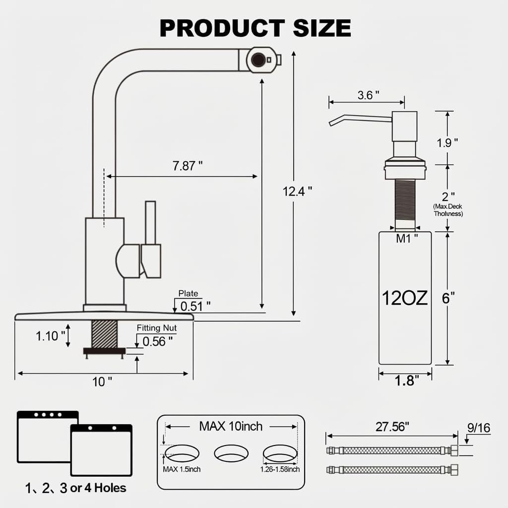 Matte Black Touchless Kitchen Faucet | Pull-Down Sprayer Waterfall Sink Faucet with Soap Dispenser