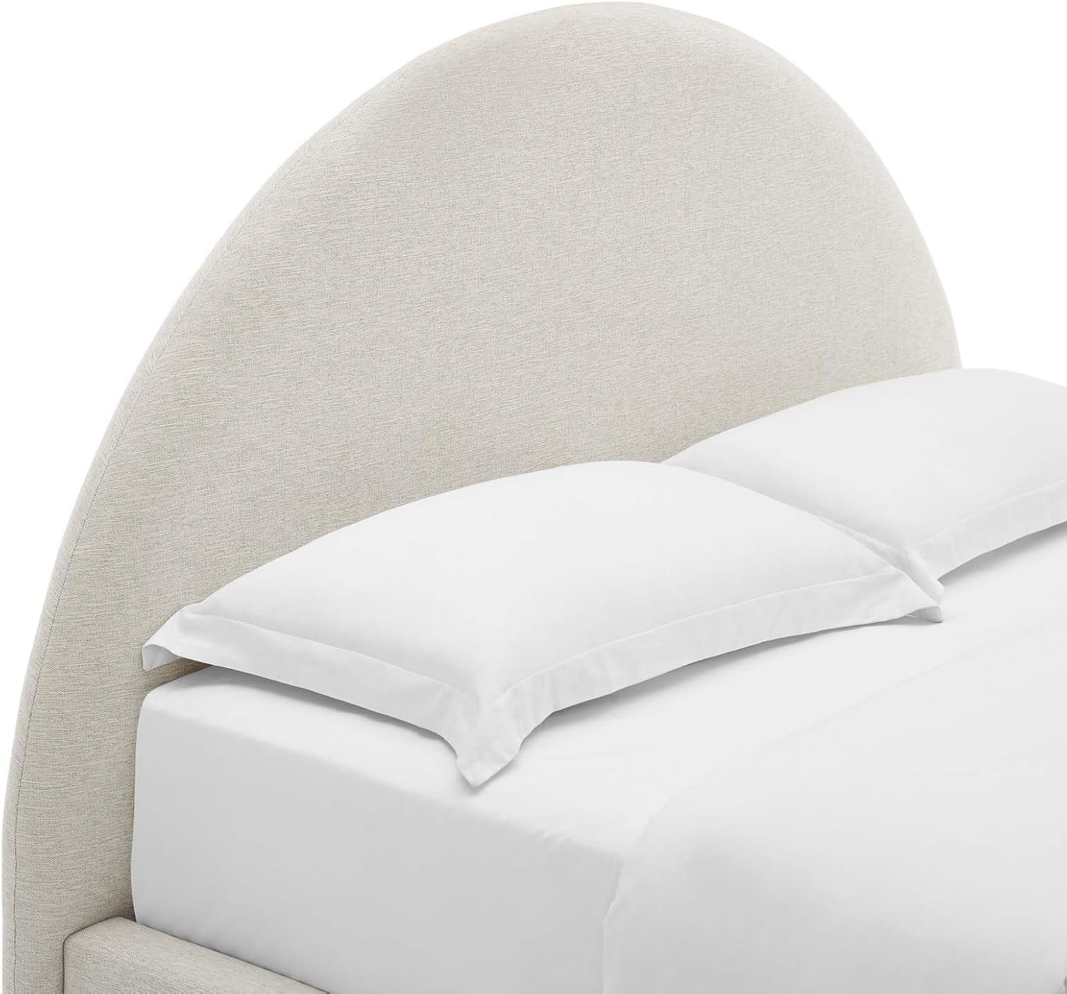 Modway Keynote King Upholstered Platform Bed | Curved Alabaster Velvet Cloud Frame