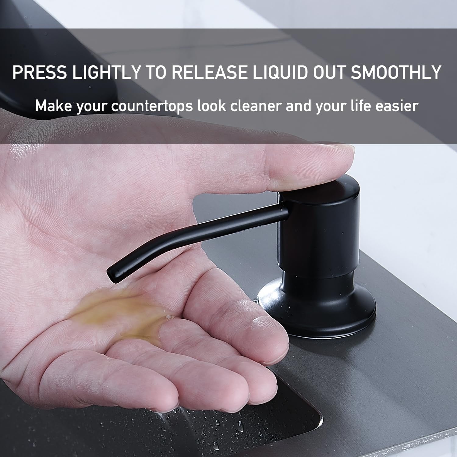 Matte Black Touchless Kitchen Faucet | Pull-Down Sprayer Waterfall Sink Faucet with Soap Dispenser