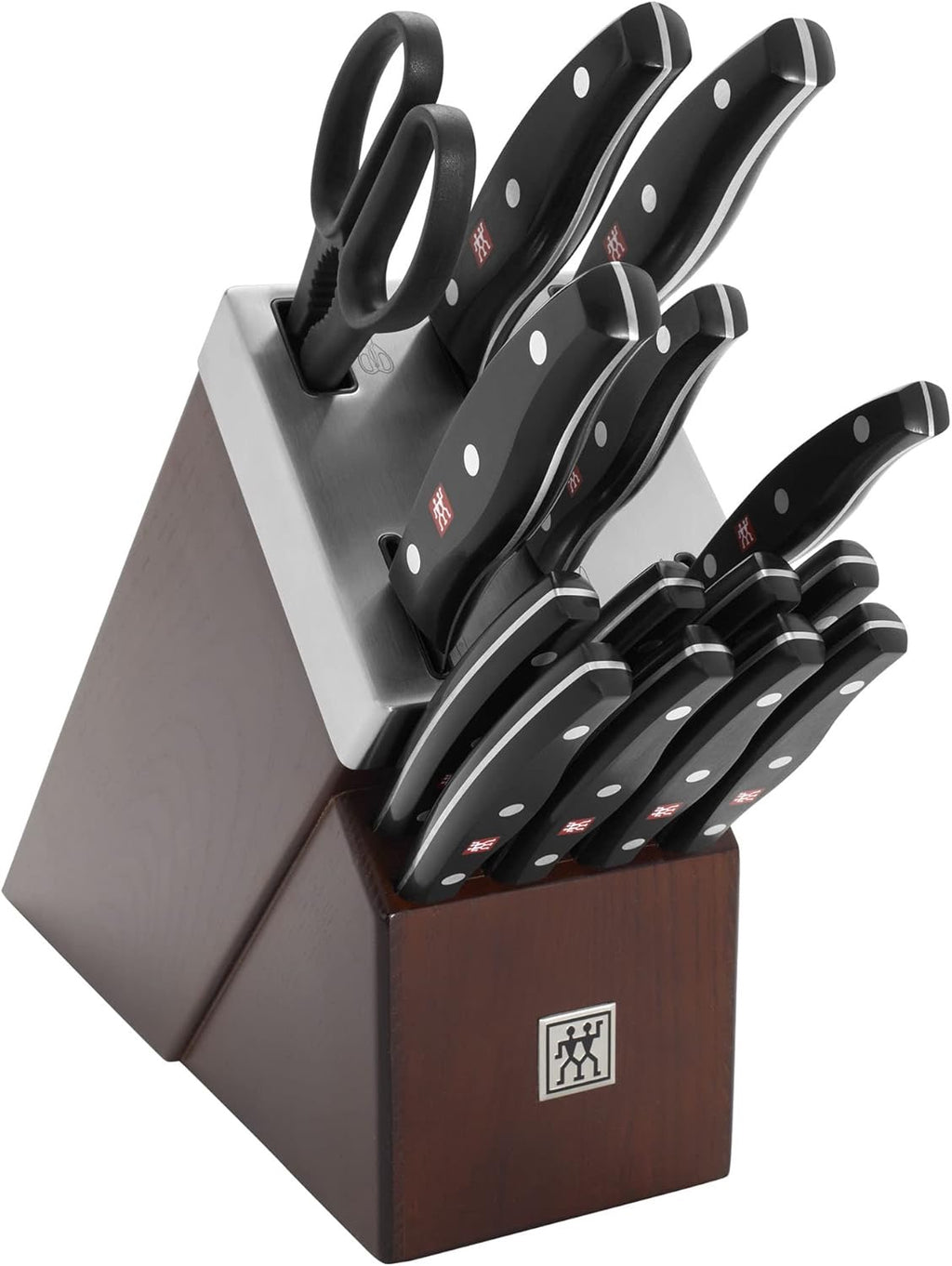 ZWILLING TWIN Signature 15 Piece Self Sharpening Knife Block Set Brown | German Stainless Steel Kitchen Knife Set