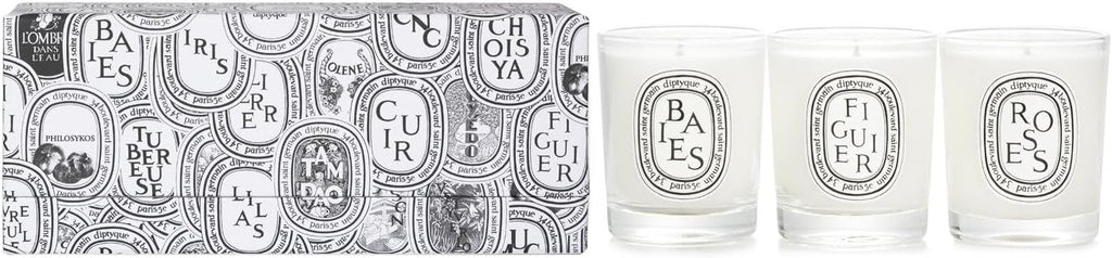 DIPTYQUE Baies, Roses & Figuier 3-Piece Candle Set | 70g Luxury Scented Gift Collection