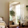 HARRITPURE Full Length Floor Mirror 71" x 32" | Large Gold Aluminum Frame Standing & Wall Mirror