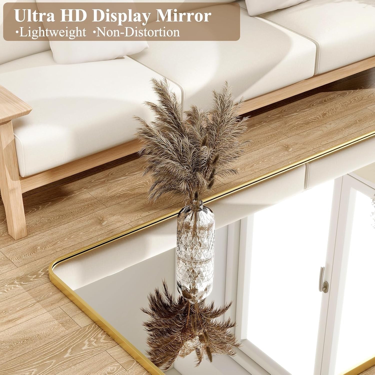 HARRITPURE Full Length Floor Mirror 71" x 32" | Large Gold Aluminum Frame Standing & Wall Mirror