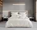 Egyptian Cotton Champagne Lace Duvet Cover Set – Queen | Luxury Wedding Collection Bedding (3-Piece)