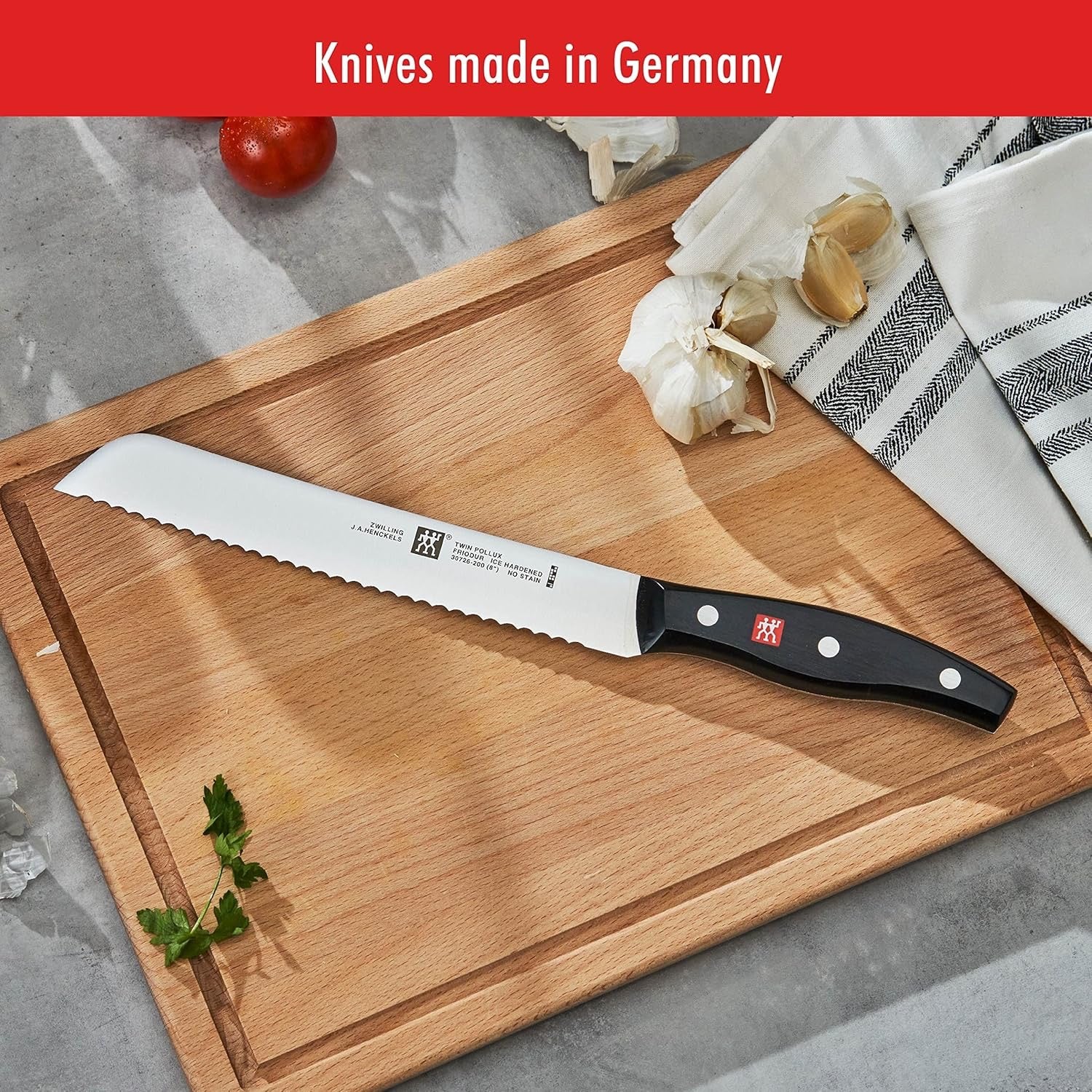 ZWILLING TWIN Signature 15 Piece Self Sharpening Knife Block Set Brown | German Stainless Steel Kitchen Knife Set