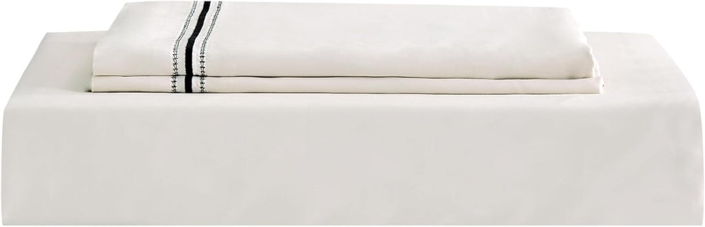 Egyptian Cotton Champagne Lace Duvet Cover Set – Queen | Luxury Wedding Collection Bedding (3-Piece)