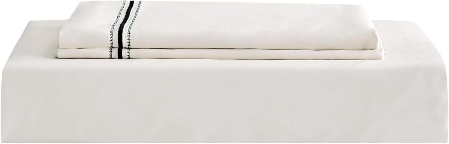 Egyptian Cotton Champagne Lace Duvet Cover Set – Queen | Luxury Wedding Collection Bedding (3-Piece)