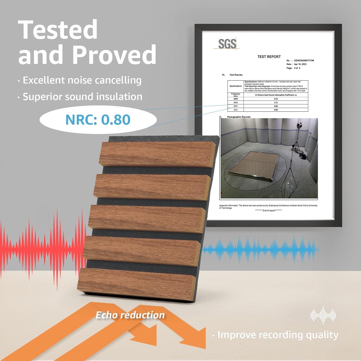 Art3d Wood Slat Acoustic Panels Set of 2 | 3D Fluted Walnut Sound Absorbing Wall & Ceiling Panels