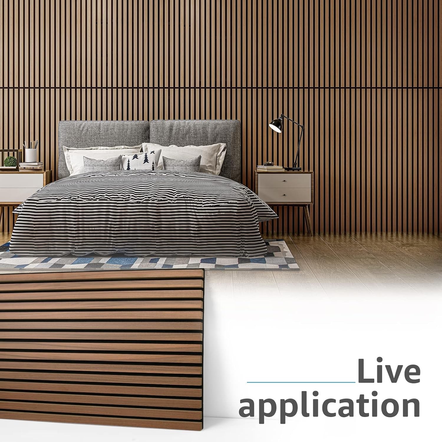 Art3d Wood Slat Acoustic Panels Set of 2 | 3D Fluted Walnut Sound Absorbing Wall & Ceiling Panels