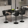 Youhauchair Modern Velvet Bar Stools Set of 3 | Adjustable Swivel Kitchen Island Chairs with Back & Footrest