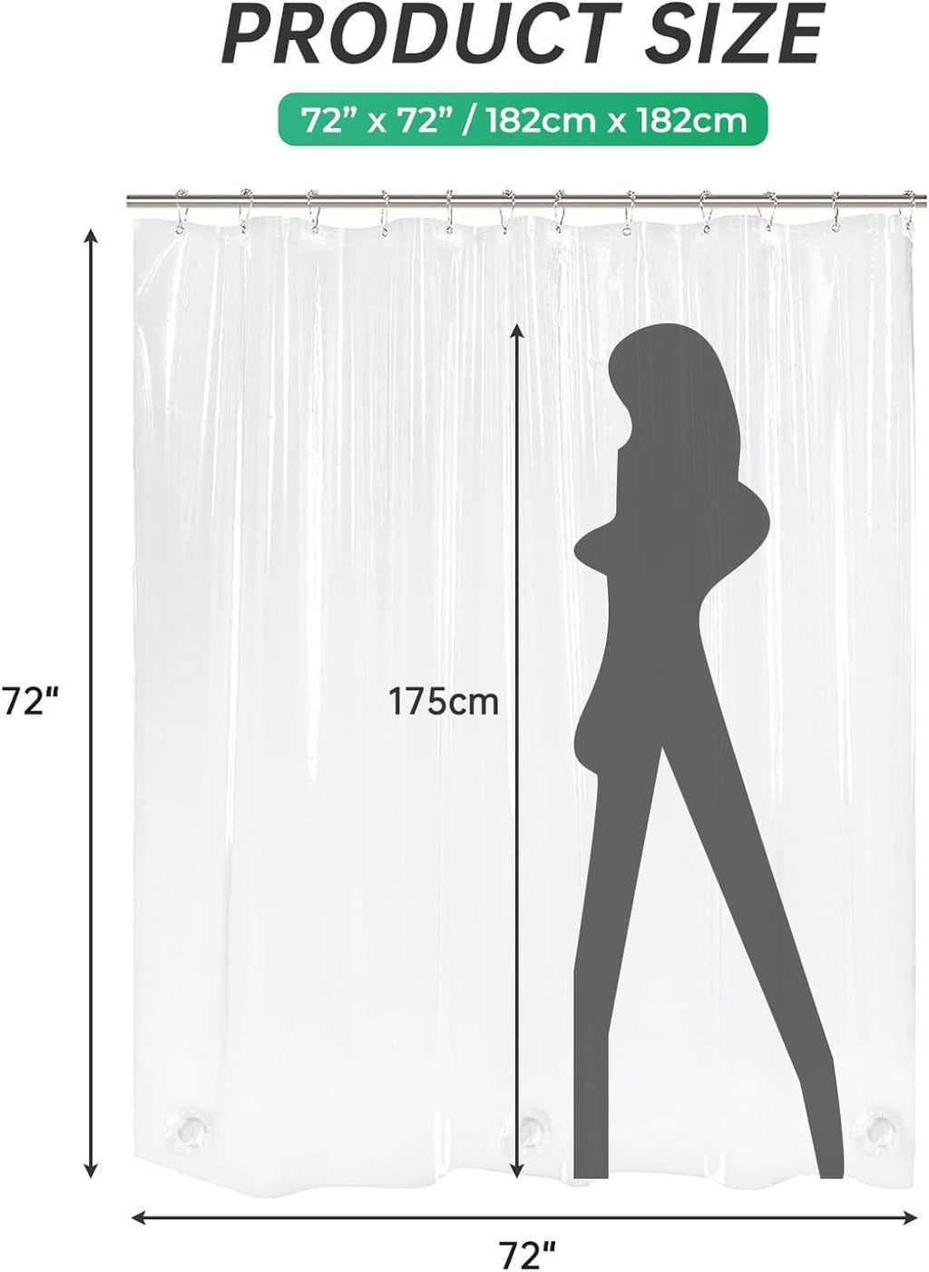 AmazerBath White Waffle Shower Curtain 72x72 | Heavy Duty Hotel Quality Fabric Bathroom Curtain Premium Polyester