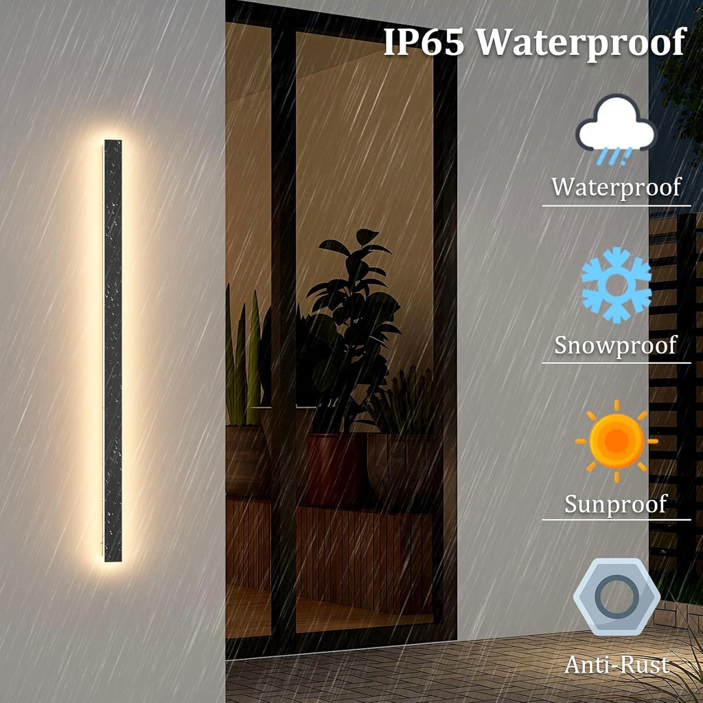 2-Pack 40″ Outdoor LED Wall Lights | Modern Waterproof Exterior Wall Fixtures (3000K)