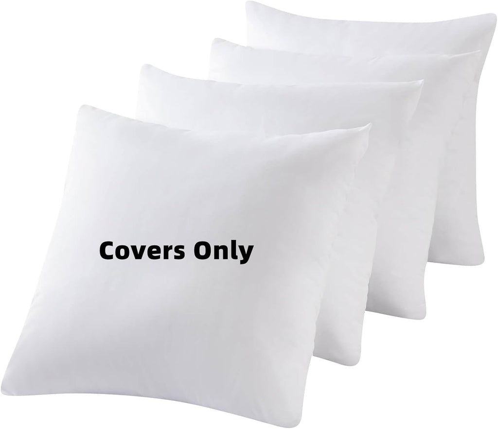Kingnex Waterproof Euro Pillow Protectors (24×24, Set of 4) | Down & Feather-Proof Zippered Pillow Encasements