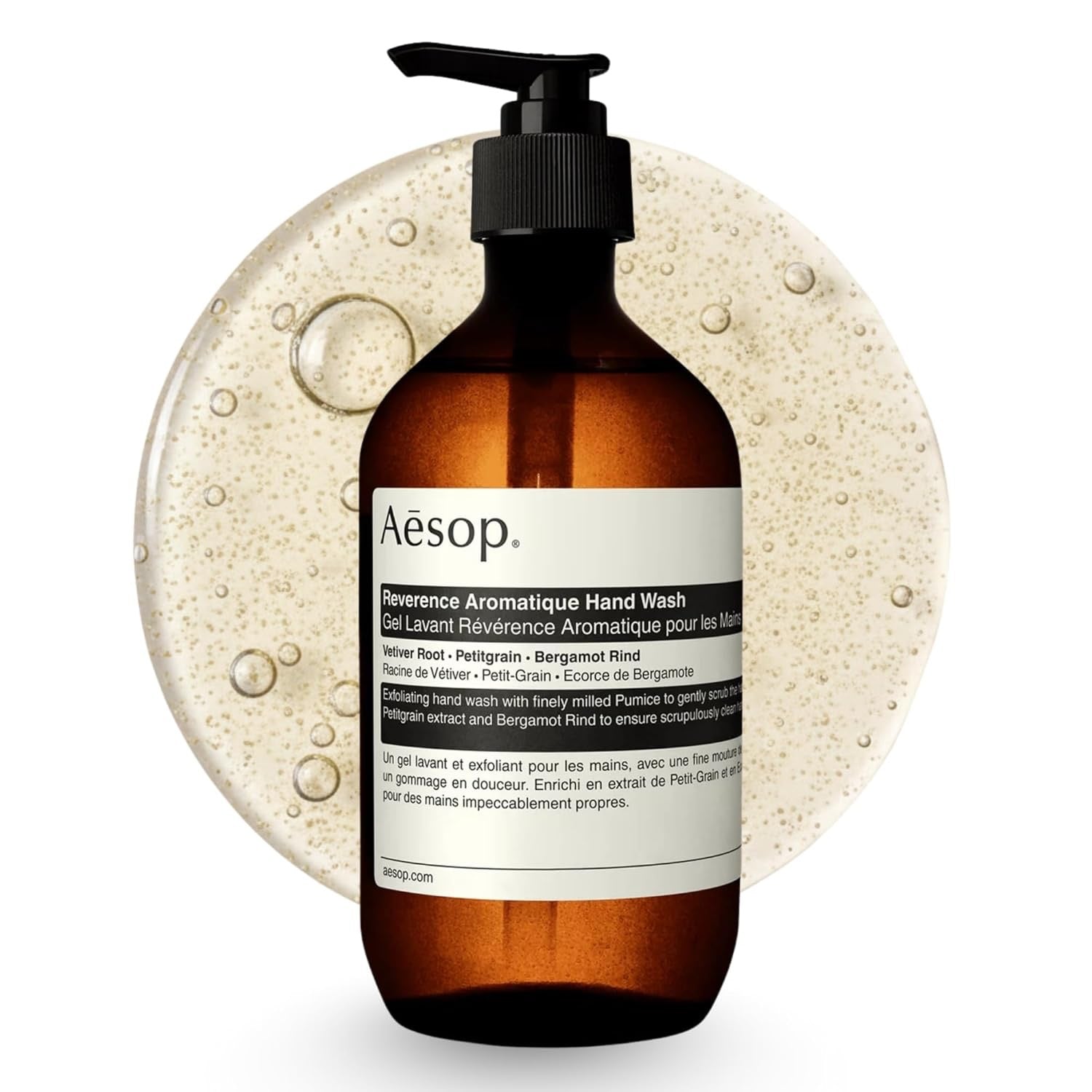 Aesop Reverence Aromatique Hand Wash 500mL | Woody, Earthy Gentle Exfoliating Cleanser