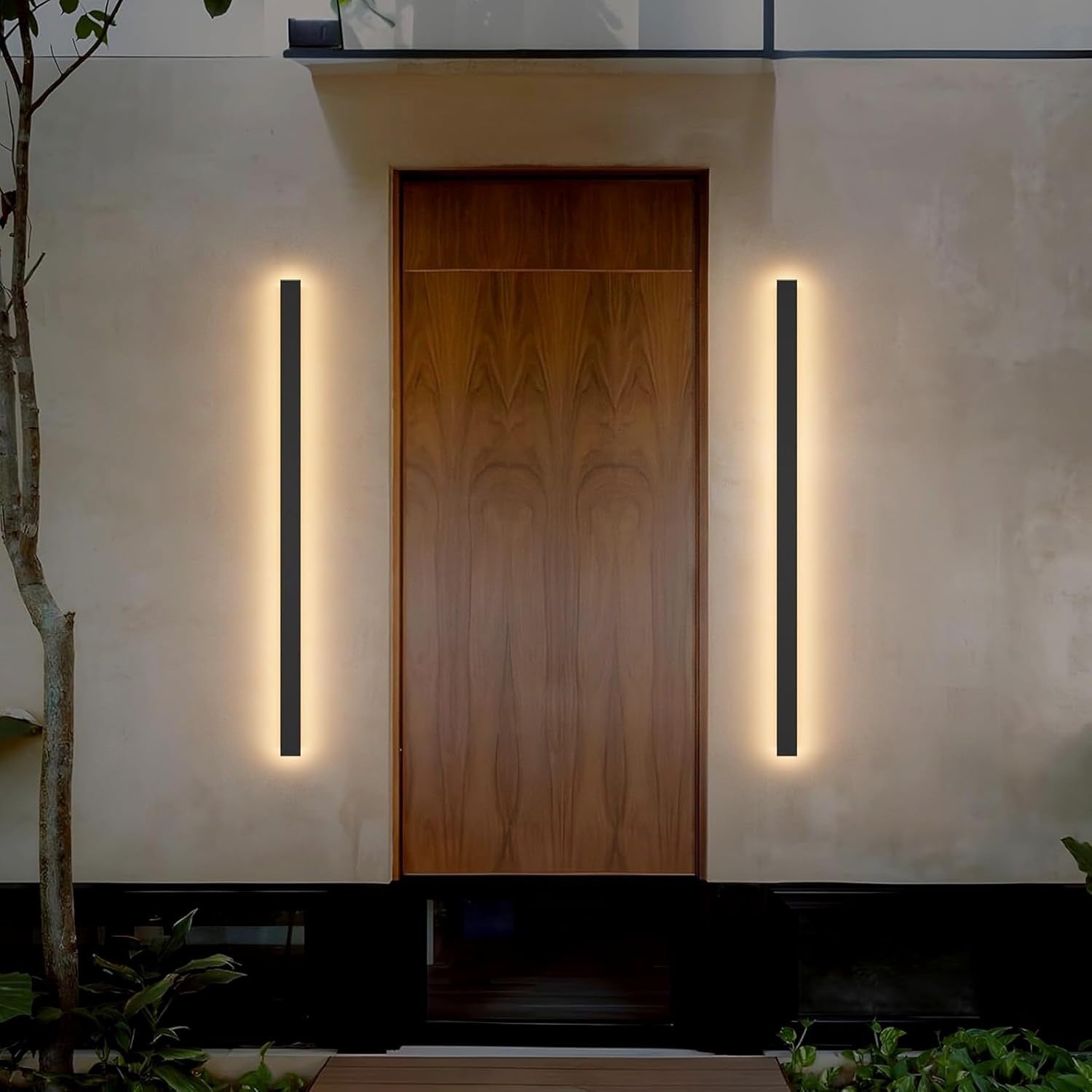 2-Pack 40″ Outdoor LED Wall Lights | Modern Waterproof Exterior Wall Fixtures (3000K)