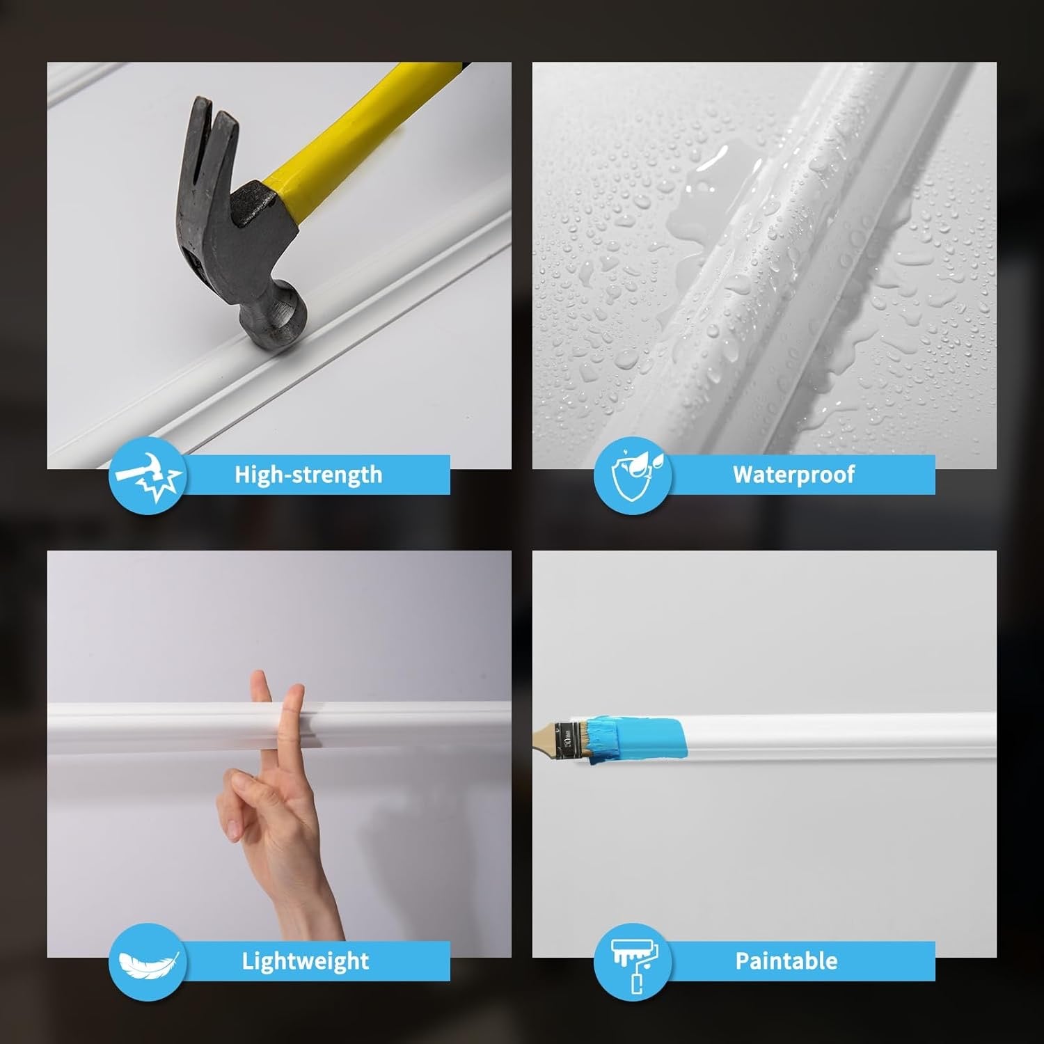 Art3d Pre-Cut Wall Molding Set of 6 PCS | Ready-to-Assemble Wainscoting Panels for Interior Accent Walls