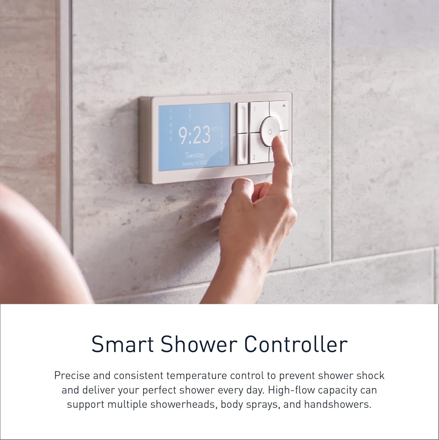 Moen Smart Shower Controller Matte Black TS3302BL | 2-Outlet Digital Thermostatic Shower Valve System