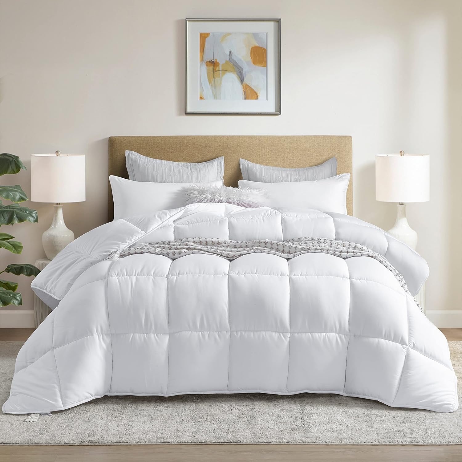 Extra Warm Down Alternative Comforter – Queen Size | Heavyweight All-Season Duvet Insert (90” x 90”)