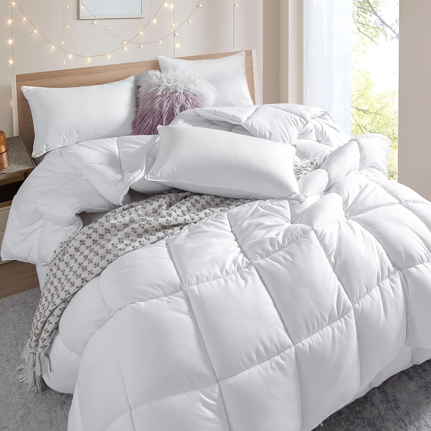 Extra Warm Down Alternative Comforter – Queen Size | Heavyweight All-Season Duvet Insert (90” x 90”)