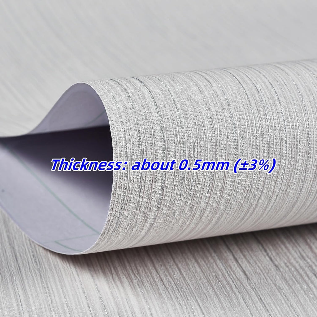 Haimin Grasscloth Peel & Stick Wallpaper 24" x 393" | Textured Linen Beige Grey Self-Adhesive Wall Paper