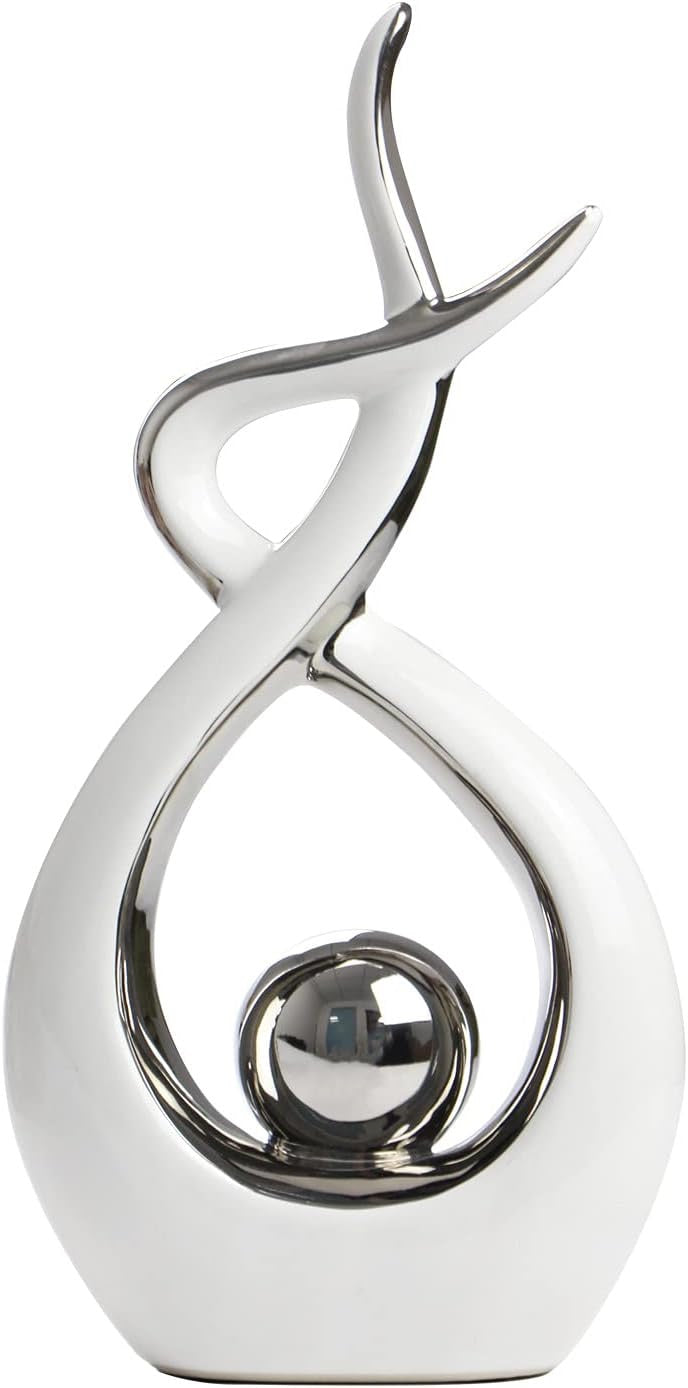 Norrclp Modern Abstract Ceramic Art Statue | Sculptural Table Décor Accent