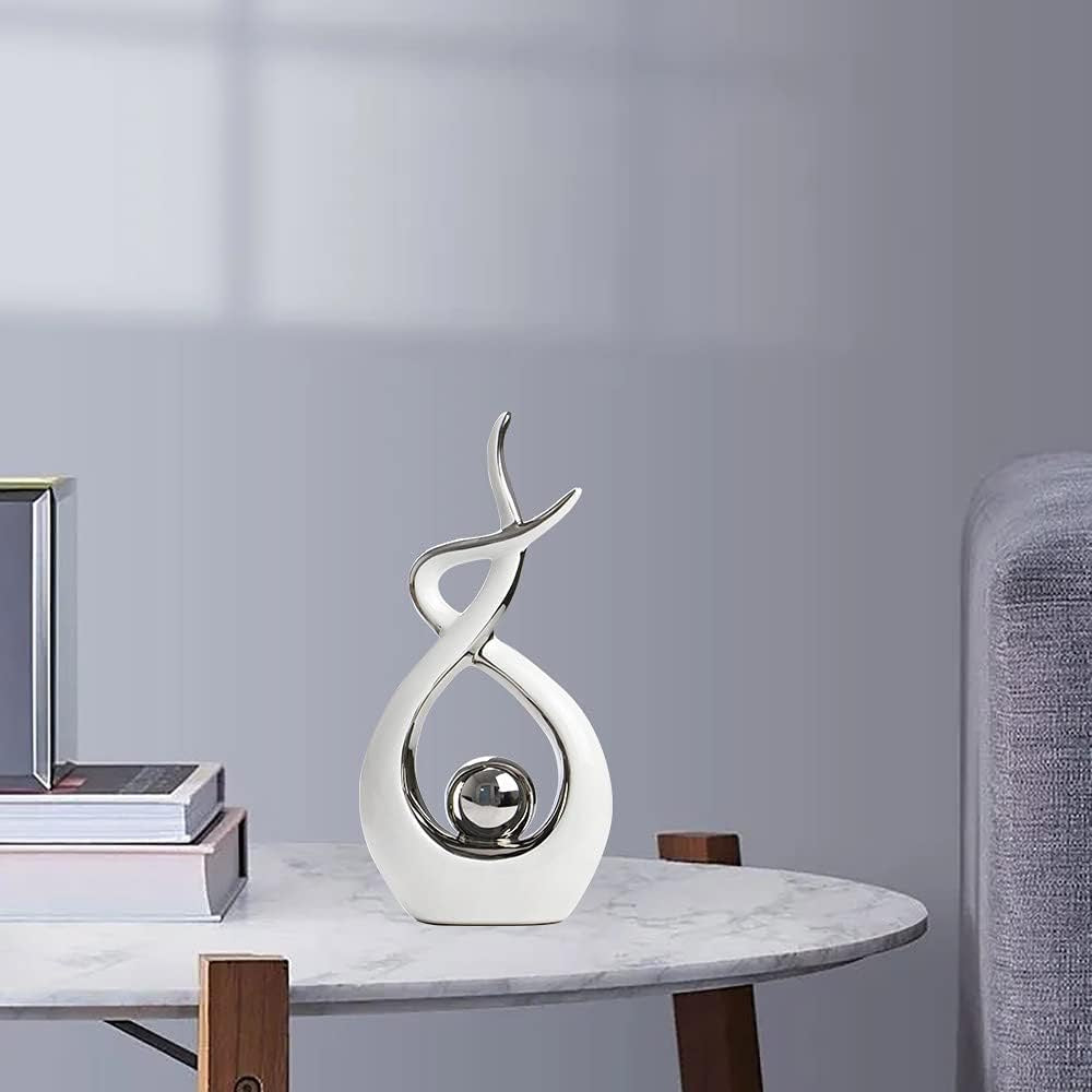 Norrclp Modern Abstract Ceramic Art Statue | Sculptural Table Décor Accent