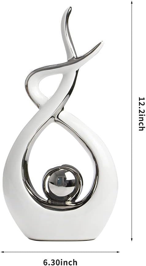 Norrclp Modern Abstract Ceramic Art Statue | Sculptural Table Décor Accent