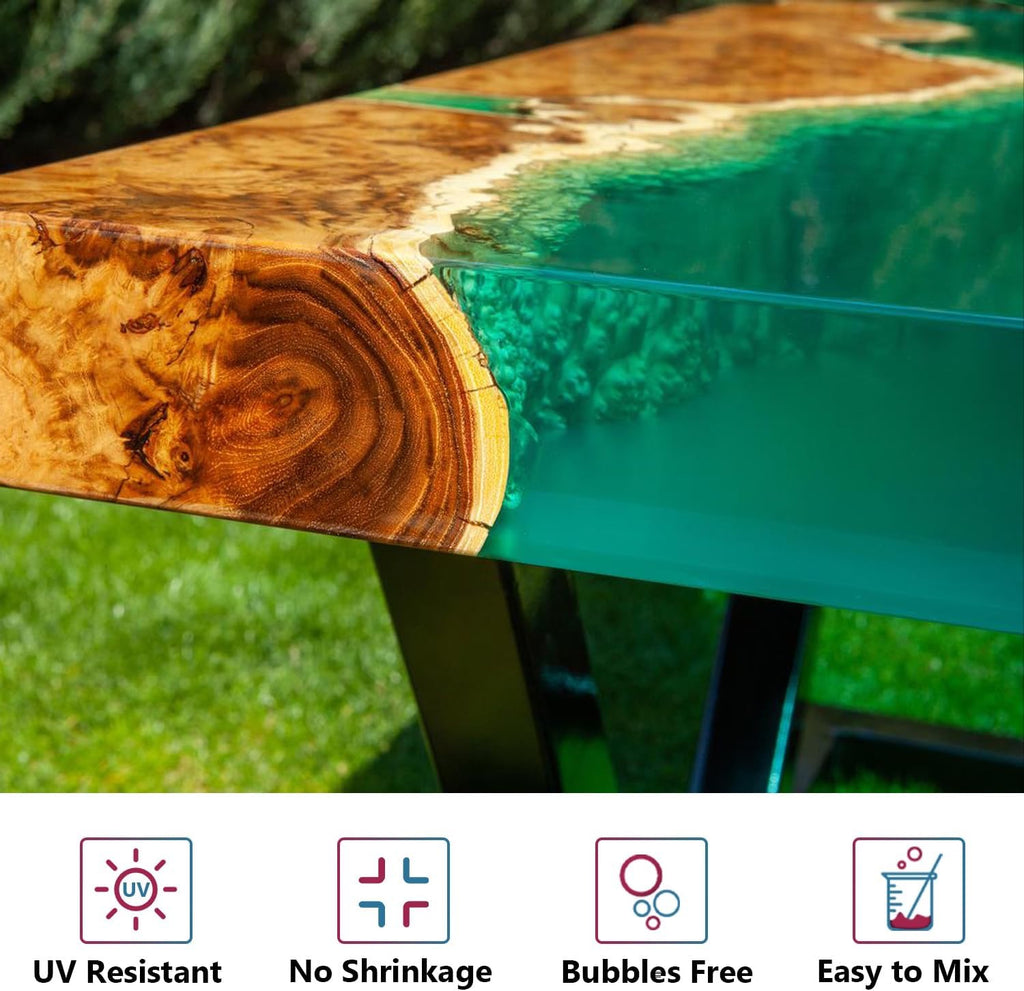 Crystal Clear Epoxy Resin 2 Gallon Kit | High Gloss 1:1 Art Resin for Countertops, Tables & Crafts