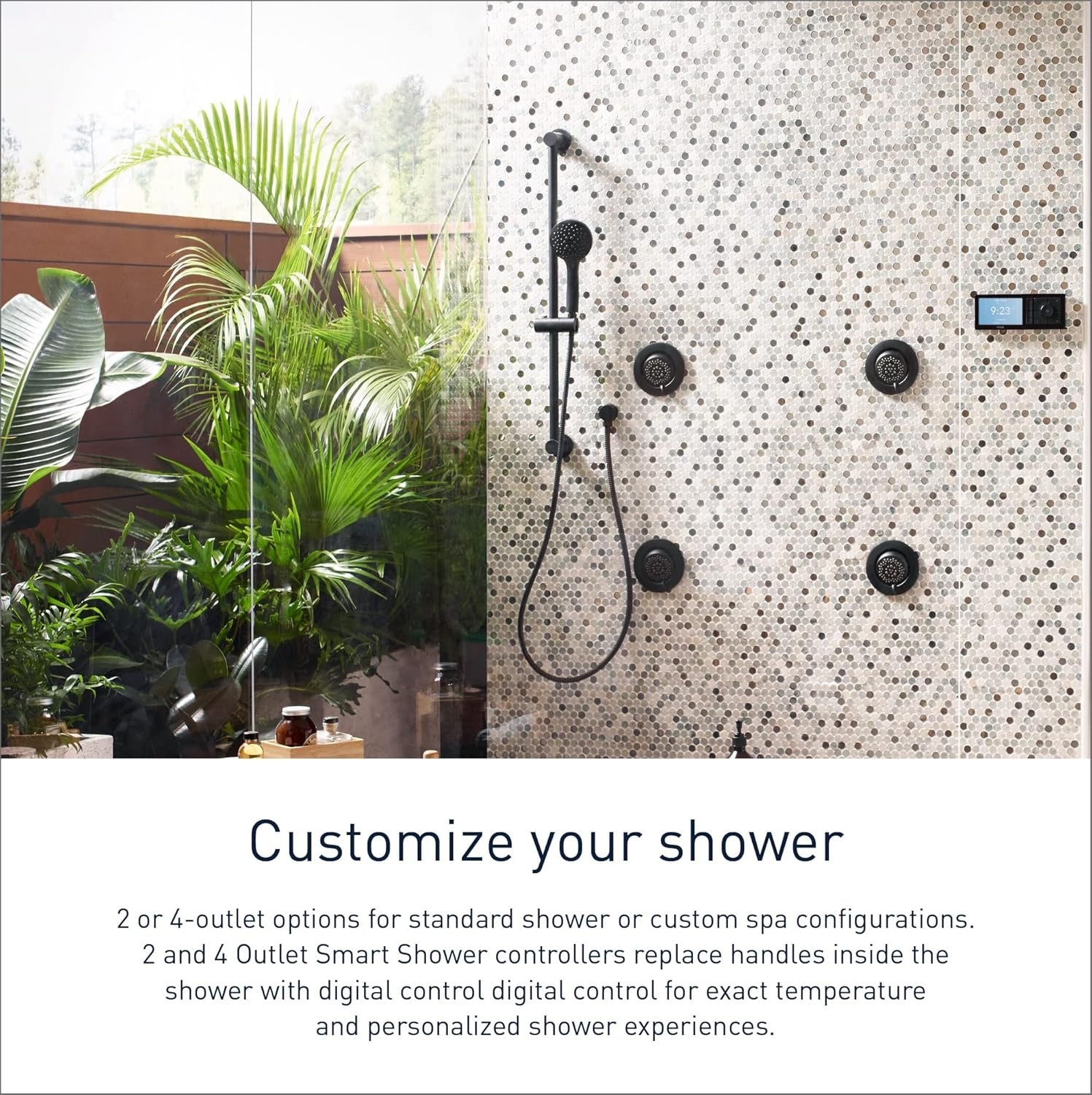 Moen Smart Shower Controller Matte Black TS3302BL | 2-Outlet Digital Thermostatic Shower Valve System