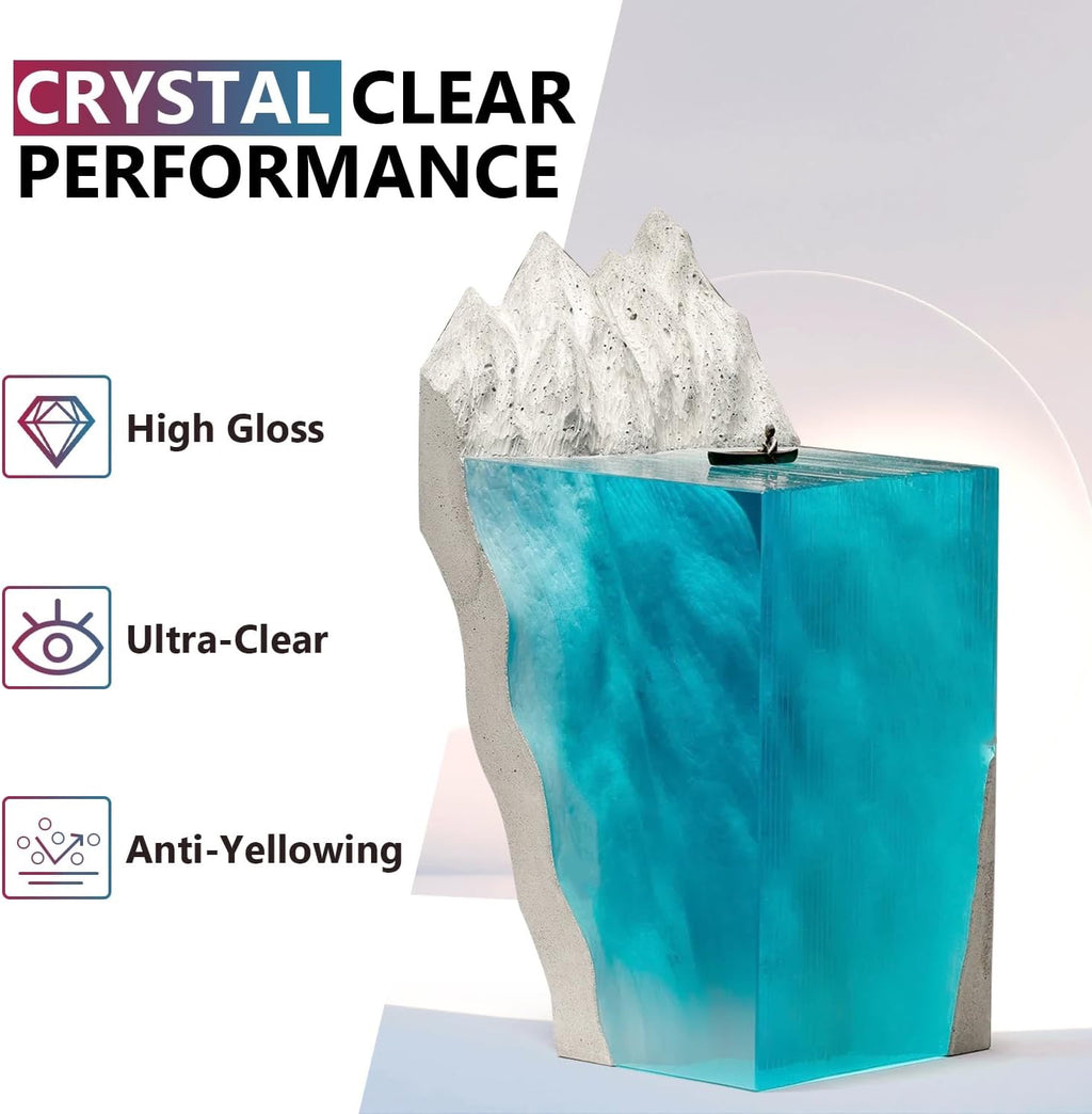 Crystal Clear Epoxy Resin 2 Gallon Kit | High Gloss 1:1 Art Resin for Countertops, Tables & Crafts