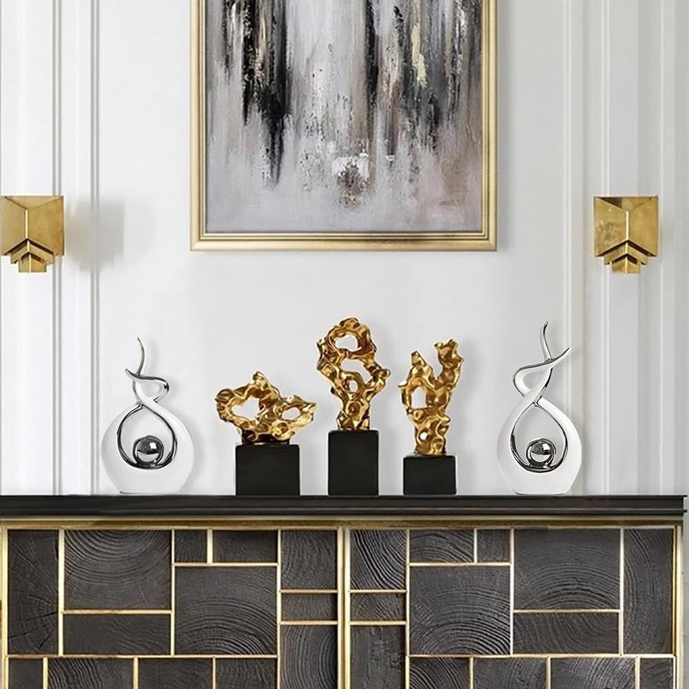 Norrclp Modern Abstract Ceramic Art Statue | Sculptural Table Décor Accent