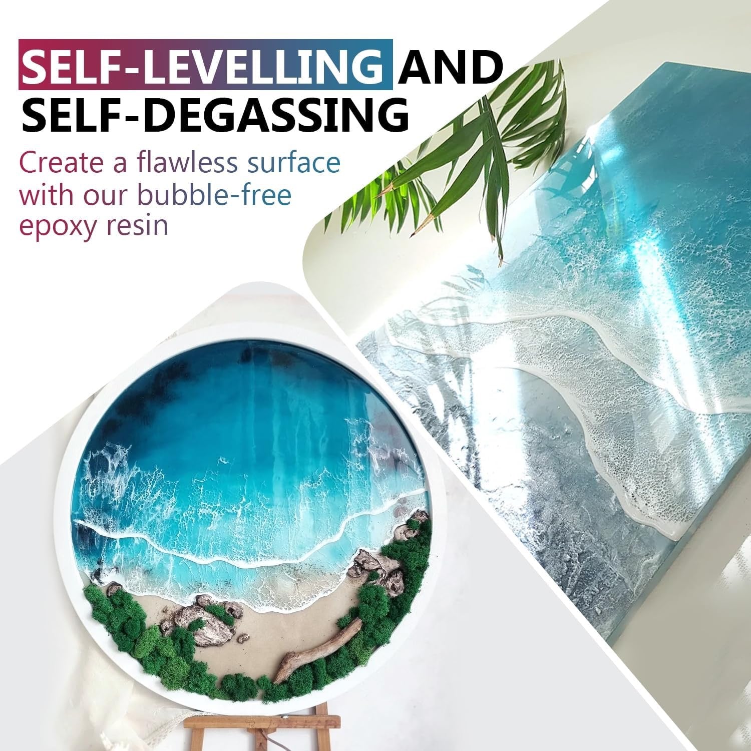Crystal Clear Epoxy Resin 2 Gallon Kit | High Gloss 1:1 Art Resin for Countertops, Tables & Crafts