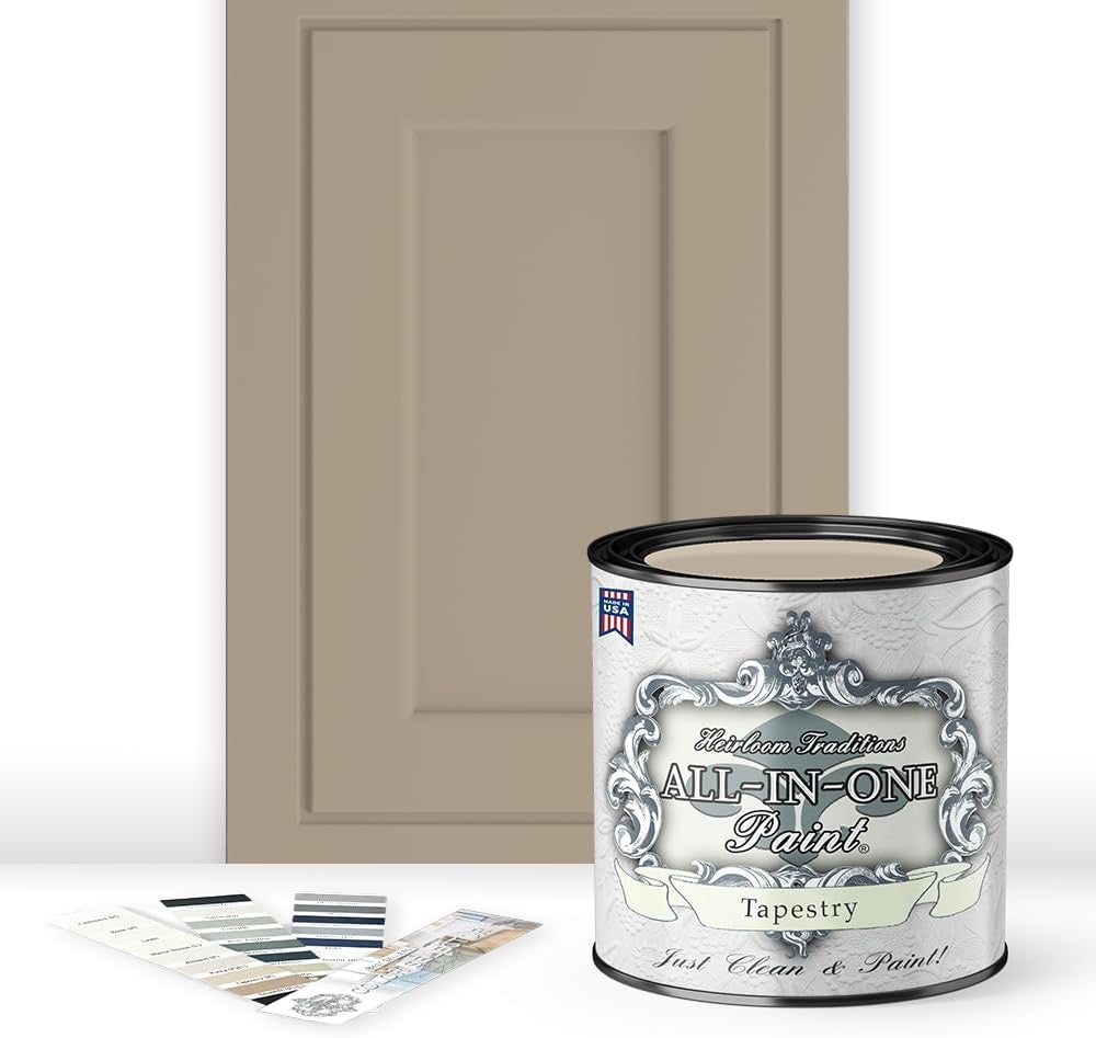 ALL-IN-ONE Paint by Heirloom Traditions Tapestry Quart | Khaki Brown Cabinet & Furniture Paint with Built-In Primer