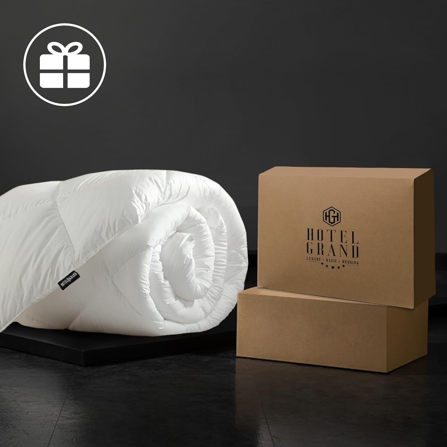 Hotel Grand Luxury Goose Feather Down Comforter – Queen Size | 100% Cotton Extra Warm Duvet Insert