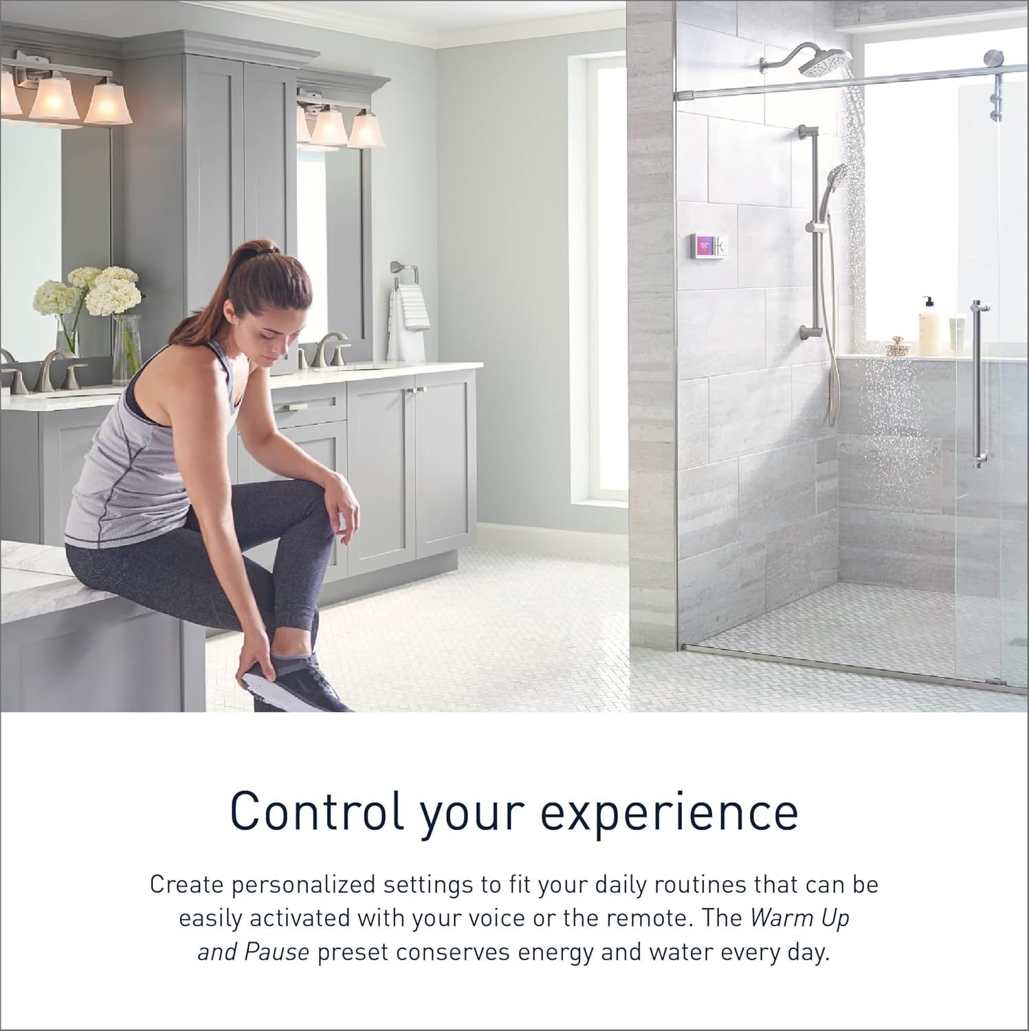 Moen Smart Shower Controller Matte Black TS3302BL | 2-Outlet Digital Thermostatic Shower Valve System