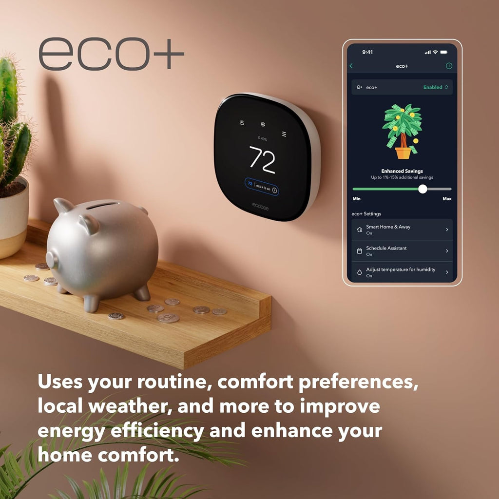 ecobee Smart Thermostat Enhanced | Programmable Wi-Fi Thermostat with Alexa, Siri & Google