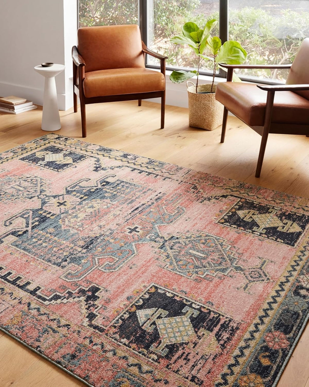 Loloi Jocelyn JOC-06 Area Rug | Rose 7'10" x 10' Vintage-Inspired Rug