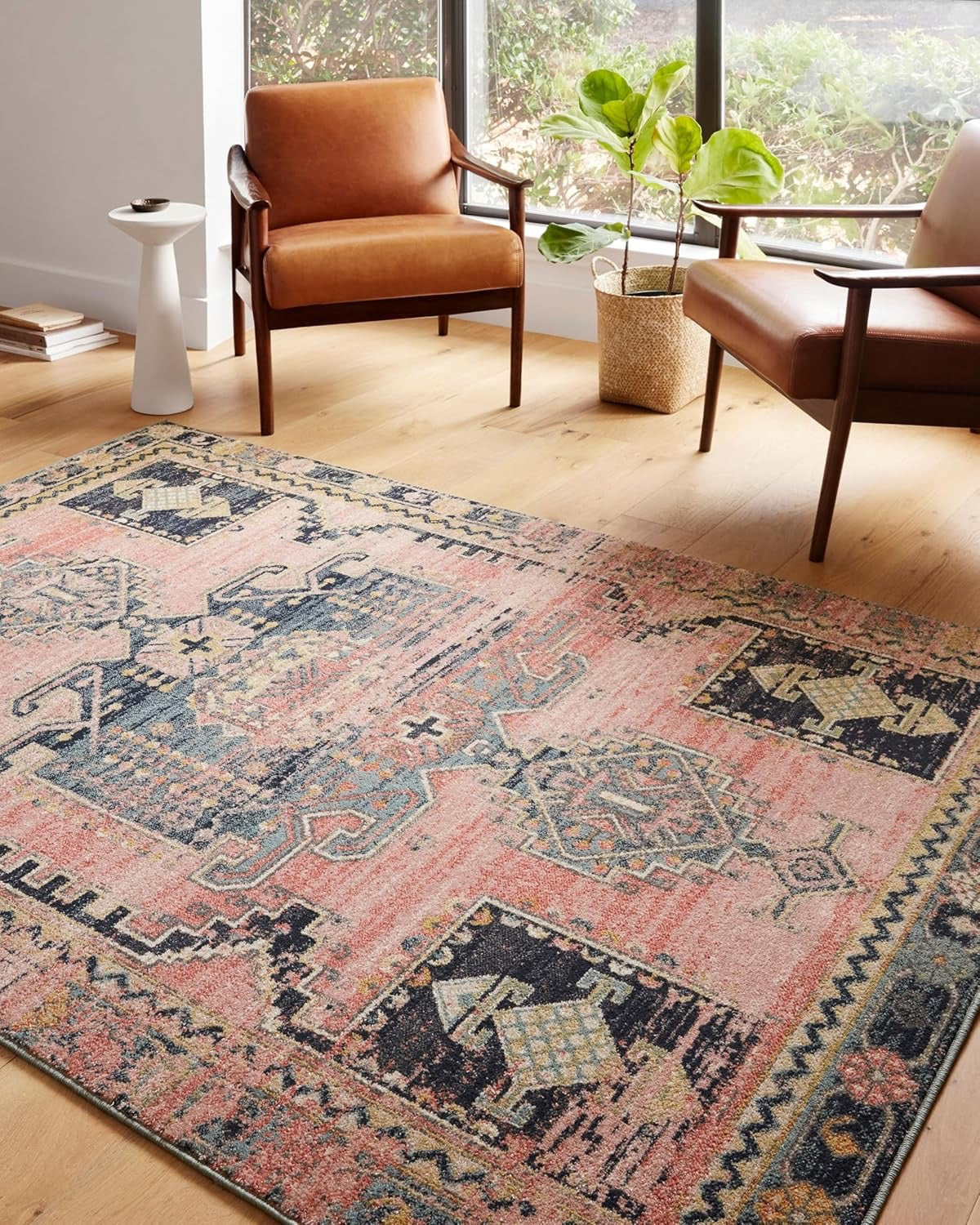 Loloi Jocelyn JOC-06 Area Rug | Rose 7'10" x 10' Vintage-Inspired Rug