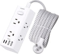 One Beat 10-Ft Power Strip Surge Protector | 6 Wide AC Outlets + 4 USB Ports (2 USB-C) with Flat Plug