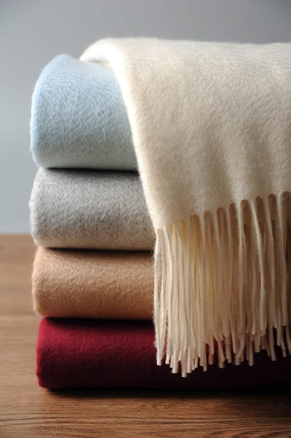 EP Mode 100% Pure Cashmere Throw Blanket | Whisper White Luxury Sofa & Bed Throw