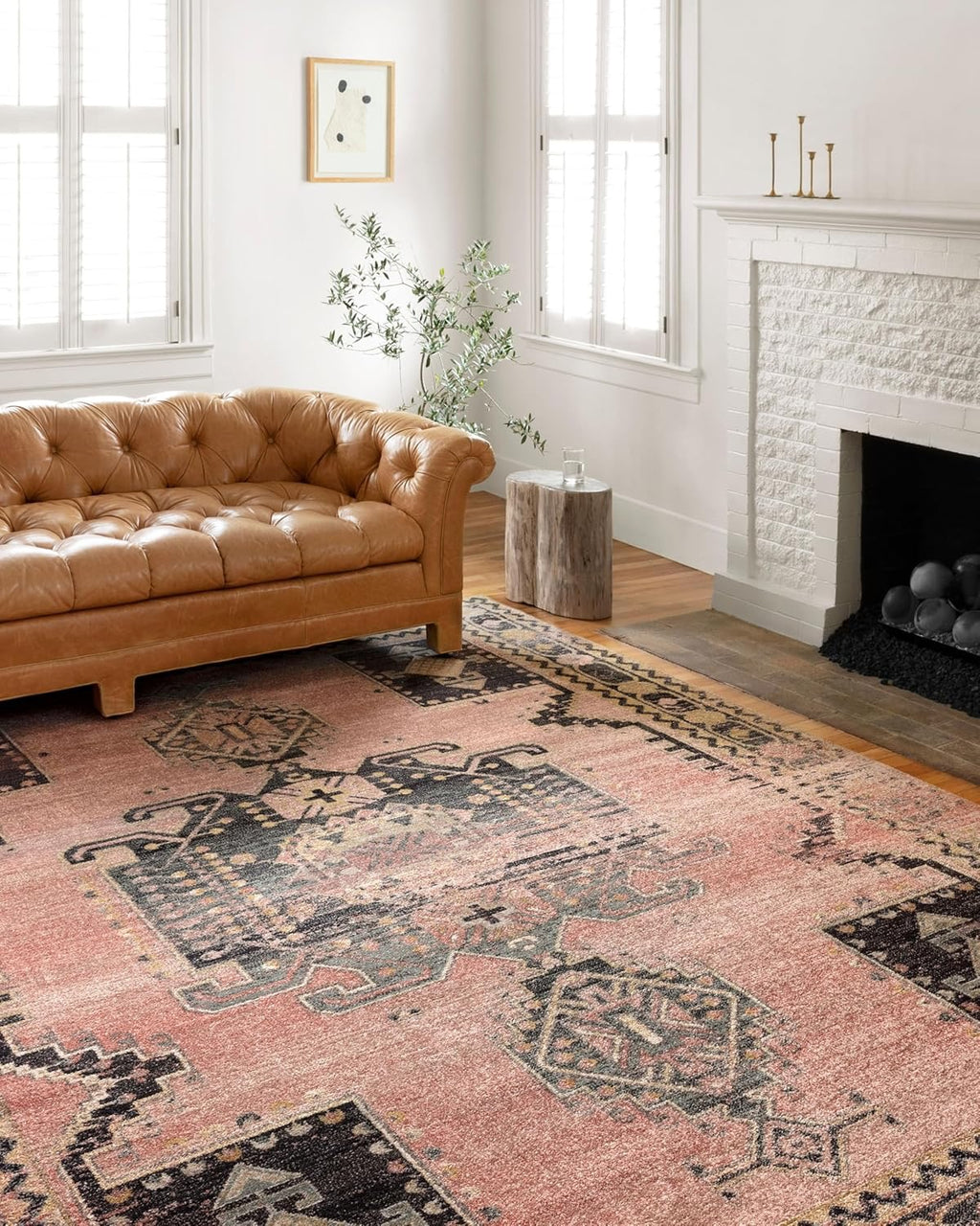 Loloi Jocelyn JOC-06 Area Rug | Rose 7'10" x 10' Vintage-Inspired Rug