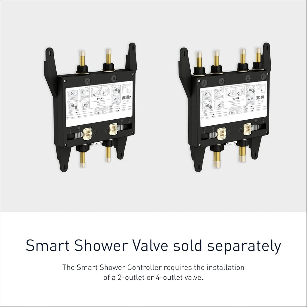 Moen Smart Shower Controller Matte Black TS3302BL | 2-Outlet Digital Thermostatic Shower Valve System